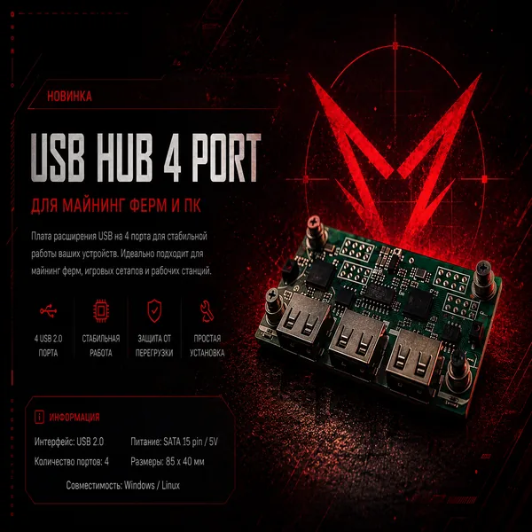 FACEIT AC — USB Hub 4 Port для майнинг ферм и ПК